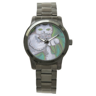 RELOJ DE PULSERA GRANDES GATOS VIGILANDO POR PAULA REILLY.