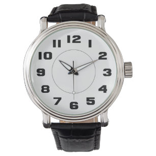 Reloj De Pulsera Grandes números blancos y negros simples fáciles