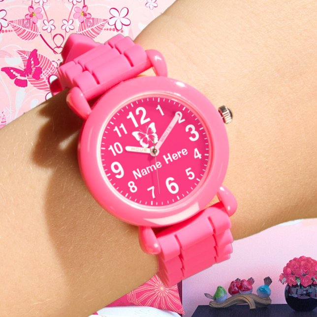 Reloj De Pulsera Grandes números Chicas personalizados miran con no (Big Number Watch for Girls. Girls Watch with Name. Personalized Watches for Girls. Pink Wrist Watch.)