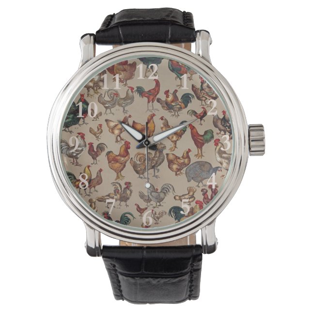 Reloj De Pulsera Granja de pollo de gallo (Anverso)