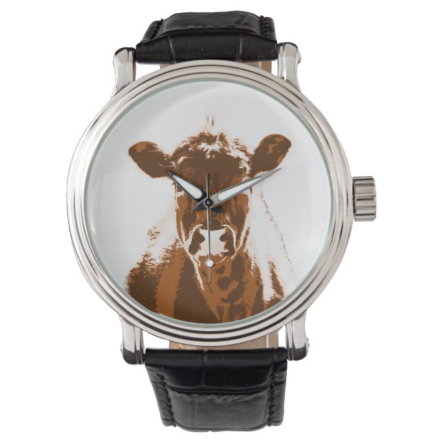 Reloj De Pulsera Granja de vaca marrón (Anverso)