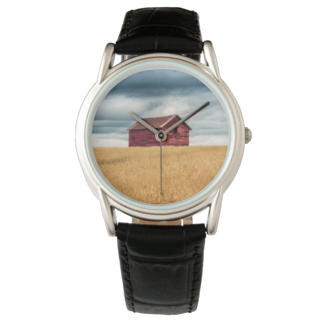 Reloj De Pulsera Granjas | Antiguo granero rojo (Anverso)