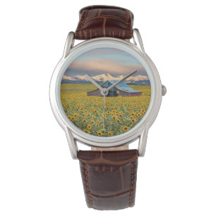 Reloj De Pulsera Granjas   Campo de girasol