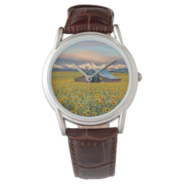 Reloj De Pulsera Granjas | Campo de girasol (Anverso)
