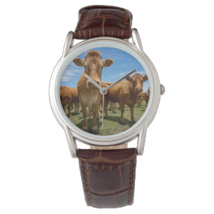 Reloj De Pulsera Granjas   Grupo Vaca Marrón
