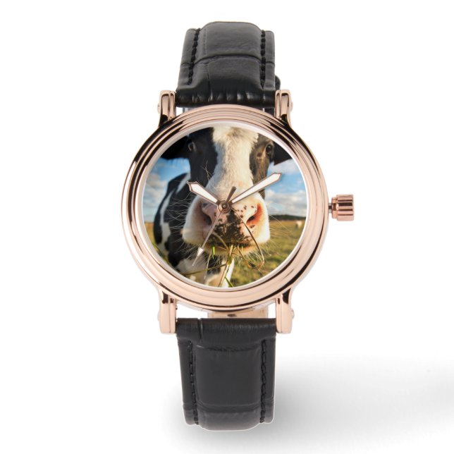 Reloj De Pulsera Granjas | Mascado de vacas de Holstein (Anverso)