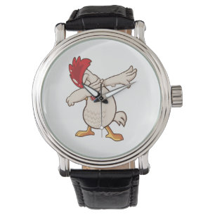 Reloj De Pulsera Granjero con pollo haciendo Dab Danza Dab