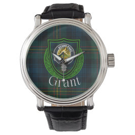 Reloj De Pulsera Grant Scottish Clan Tartan & Crest