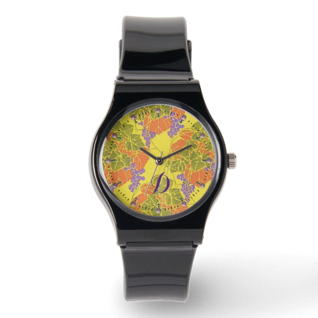 RELOJ DE PULSERA GRAPAS, VINOS DE VIOLACIÓN,MONOGRAMA VERDE AMARILL (Anverso)