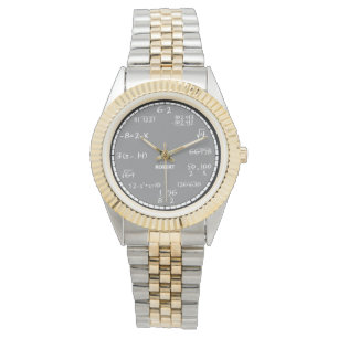 Reloj De Pulsera Gray Math Ecuations Personalizado Watch