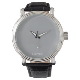 Reloj De Pulsera Gray minimalist custom name 