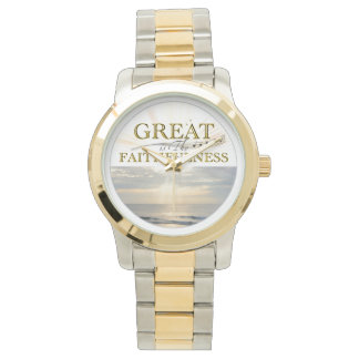Reloj De Pulsera Great Is Thy Faithfulness KJV Scripture quote