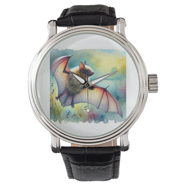 Reloj De Pulsera Greater Noctule Bat 120924AREF149 - Watercolor (Anverso)