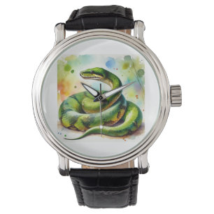 Reloj De Pulsera Green Anaconda 111024AREF143 - Watercolor