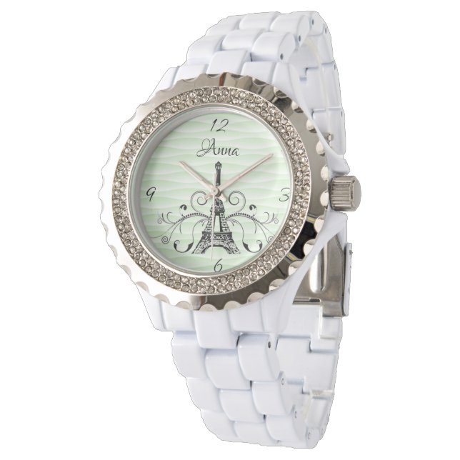 Reloj De Pulsera Green Eiffel Tower Flourish Watch (Angular)