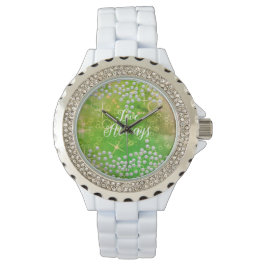 Reloj De Pulsera Green eWatch de Perlas Románticas