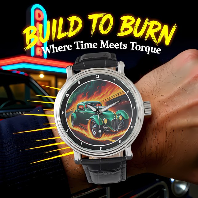 Reloj De Pulsera Green Hot Rod, Fiery Road  (Subido por el creador)