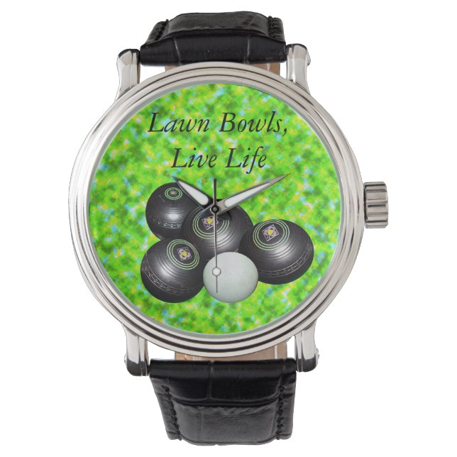 Reloj De Pulsera Green Lawn Bowl Live Life, (Anverso)