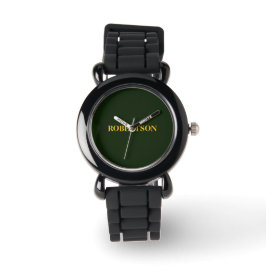 Reloj De Pulsera Green minimalist custom name 
