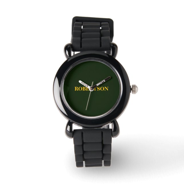 Reloj De Pulsera Green minimalist custom name  (Anverso)