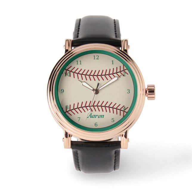 Reloj De Pulsera Green Personalized Classic Baseball Watch (Anverso)