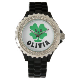 Reloj De Pulsera Green Shamrock Personalizado Name Watch