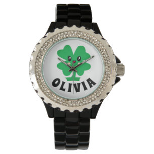 Reloj De Pulsera Green Shamrock Personalizado Name Watch