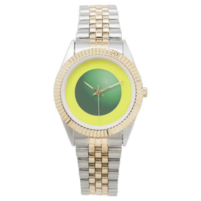 Reloj De Pulsera Green Sphere on Yellow  (Anverso)