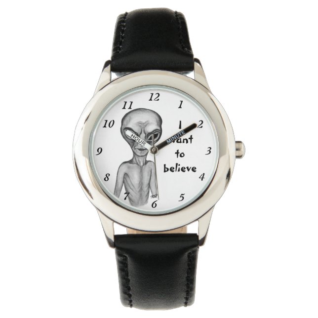 Reloj De Pulsera Grey Alien , quiero creer (Anverso)
