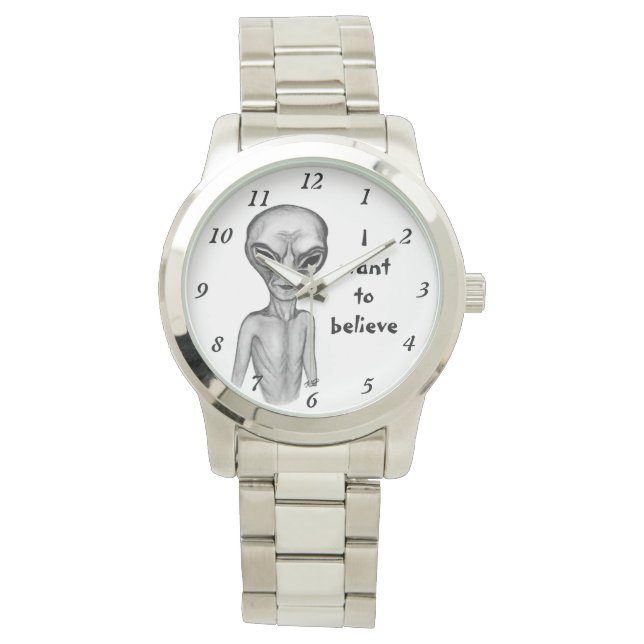 Reloj De Pulsera Grey Alien , quiero creer (Anverso)