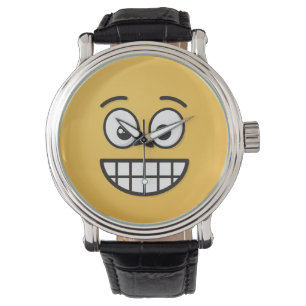 Reloj De Pulsera Grinning Face con los ojos abiertos