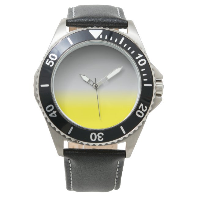 reloj de pulsera gris amarillo moderno (Anverso)
