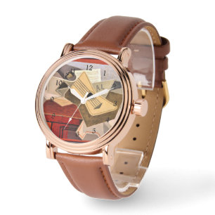 Reloj De Pulsera Gris - Guitarra y periódico