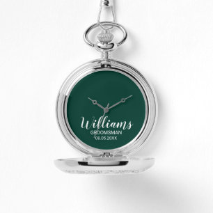 Reloj De Pulsera Groomsman personalizado con guión moderno