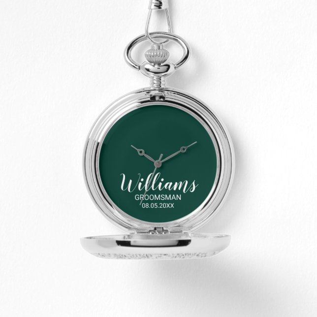 Reloj De Pulsera Groomsman personalizado con guión moderno (Anverso)