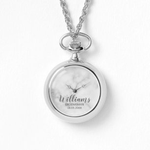 Reloj De Pulsera Groomsman personalizado con guión moderno
