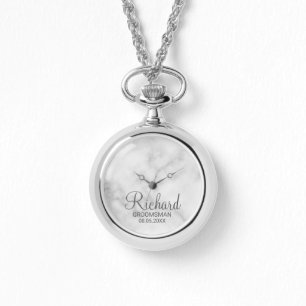 Reloj De Pulsera Groomsman personalizado con guión moderno