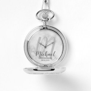 Reloj De Pulsera Groomsmen personalizado de escritura moderna