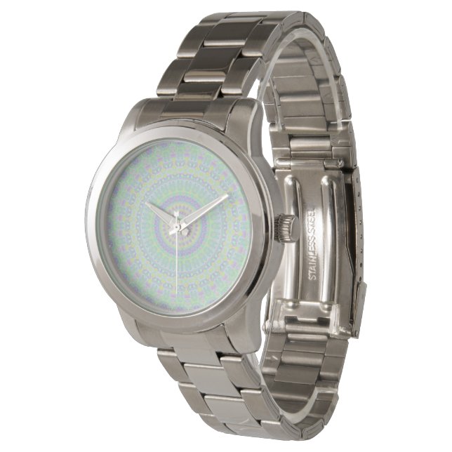 Reloj De Pulsera Groovy Colorful Hippie Mandala (Angular)