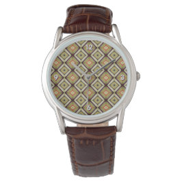 Reloj De Pulsera Groovy Geometric Warm Tones 