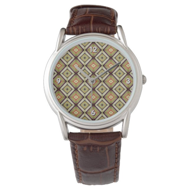 Reloj De Pulsera Groovy Geometric Warm Tones  (Anverso)