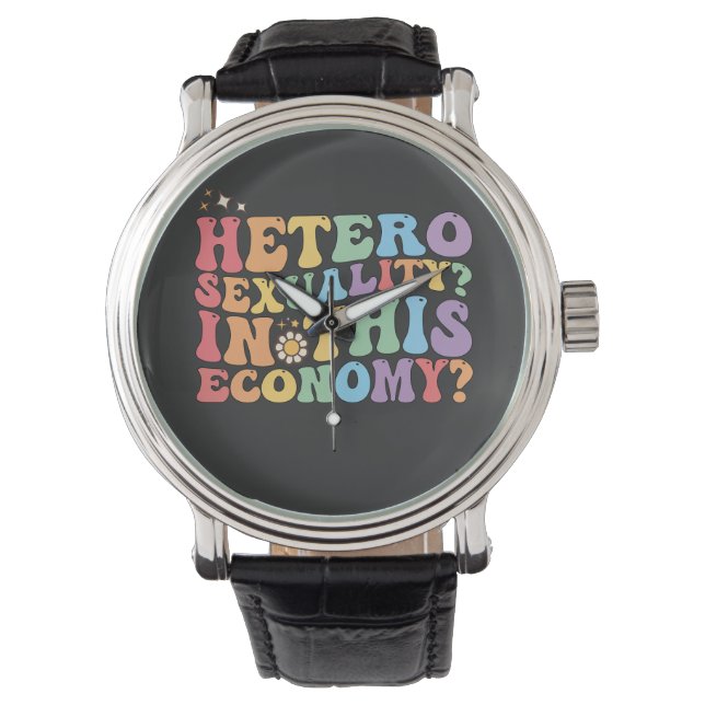 Reloj De Pulsera Groovy Hetero Heterosexualidad En Esta Economía LG (Anverso)