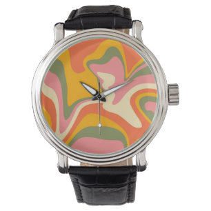 Reloj De Pulsera Groovy Liquified Marble Retro 60 Fiesta Vintage