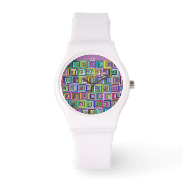 Reloj De Pulsera Groovy psicodélico estilo hippie Thunder_Cove (Anverso)