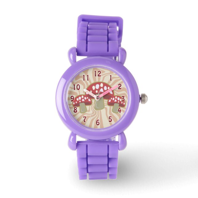 Reloj De Pulsera Groovy Red Mushrooms (Anverso)
