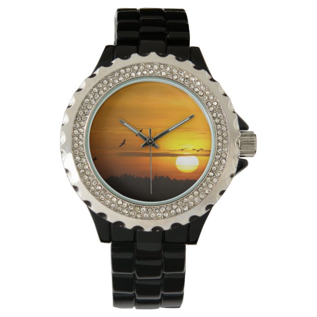 Reloj De Pulsera Grullas al amanecer (Anverso)
