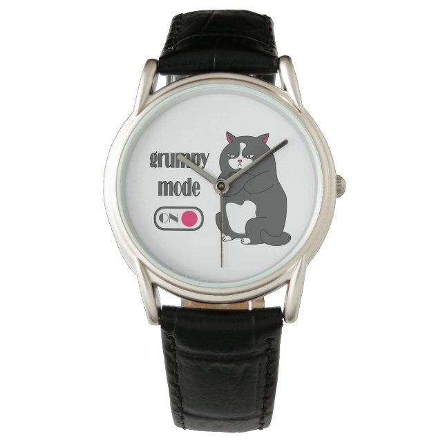 Reloj De Pulsera Grumpy mode on funny fat cat (Anverso)