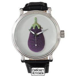 Reloj De Pulsera Grunar Purple Modern Minimal Crochet Eggplant