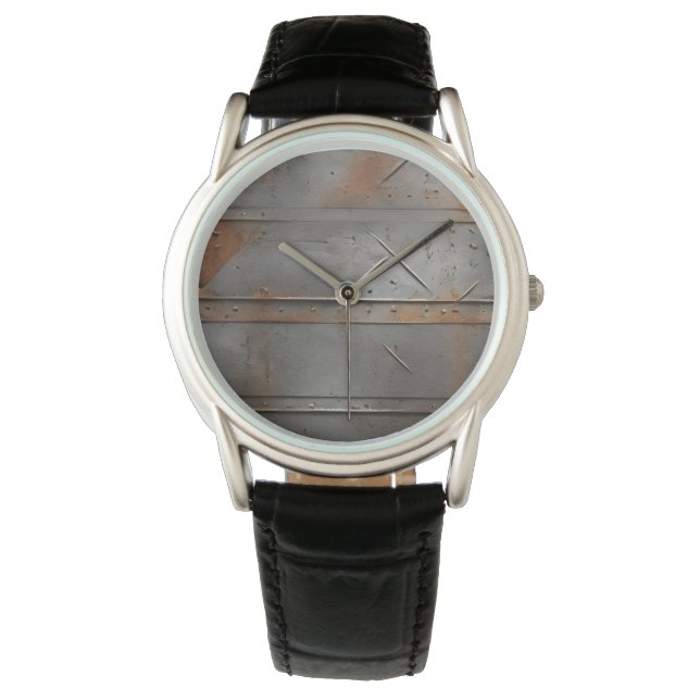 Reloj De Pulsera Grunge abstracto de textura metalizado (Anverso)