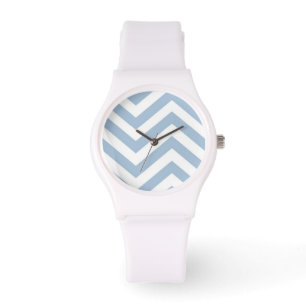 Reloj De Pulsera Grunge azul claro chevron texturizado